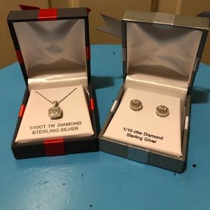 Genuine Diamond Necklace & Earrings